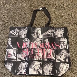 NWT Victoria's Secret Black large Tote with Candice Swanepoel rare & sold out
